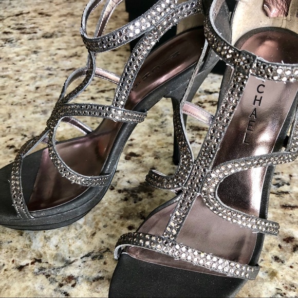 Michael Sparkle Glitter Stiletto Heels, Pweter 7.5 - Picture 3 of 8